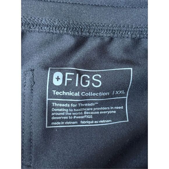 FIGS Scrub Pants Womens Size XXL Black Straight Leg - Picture 3 of 7
